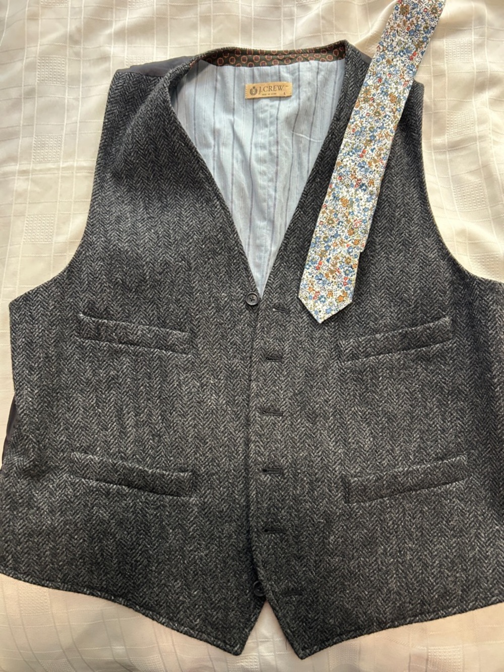 Gray wool vest, L